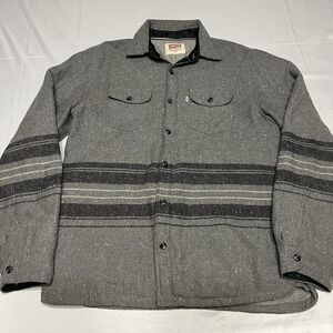 LEVI'S MEN'S SHAN CLASSIC LONG SLEEVE STRIPED WOOL SHIRT JACKET Men's L Limited